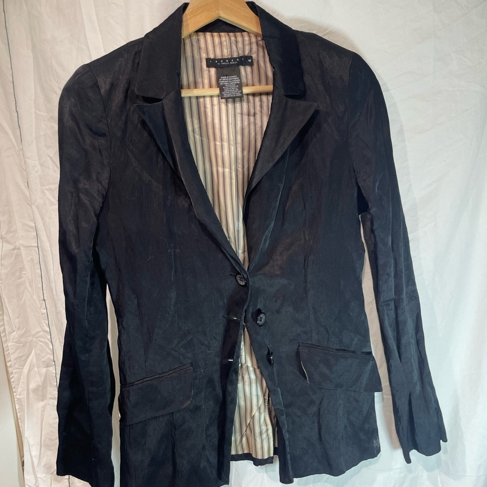 Laundry By Shelli Segal Black Blazer with Striped Lining